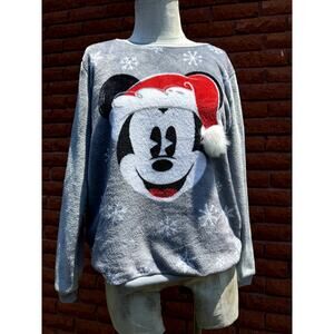 Disney Gray Mickey Mouse Christmas Sweater